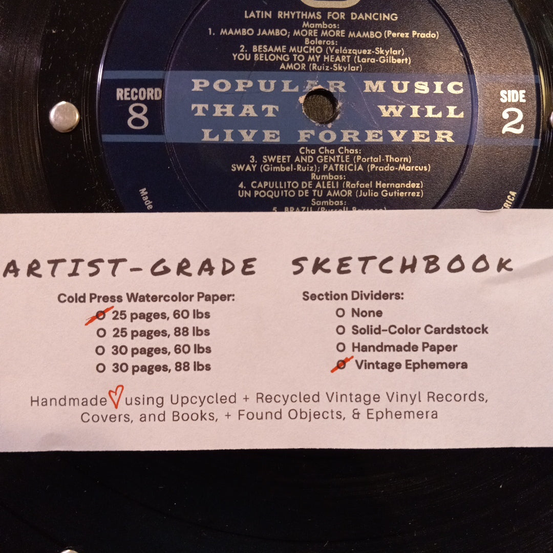 Reader's Digest "Popular Music That Will Live Forever" 1 of 2 Anthology Vintage Vinyl Record ‐ Premium Artist-Quality Sketchbook
