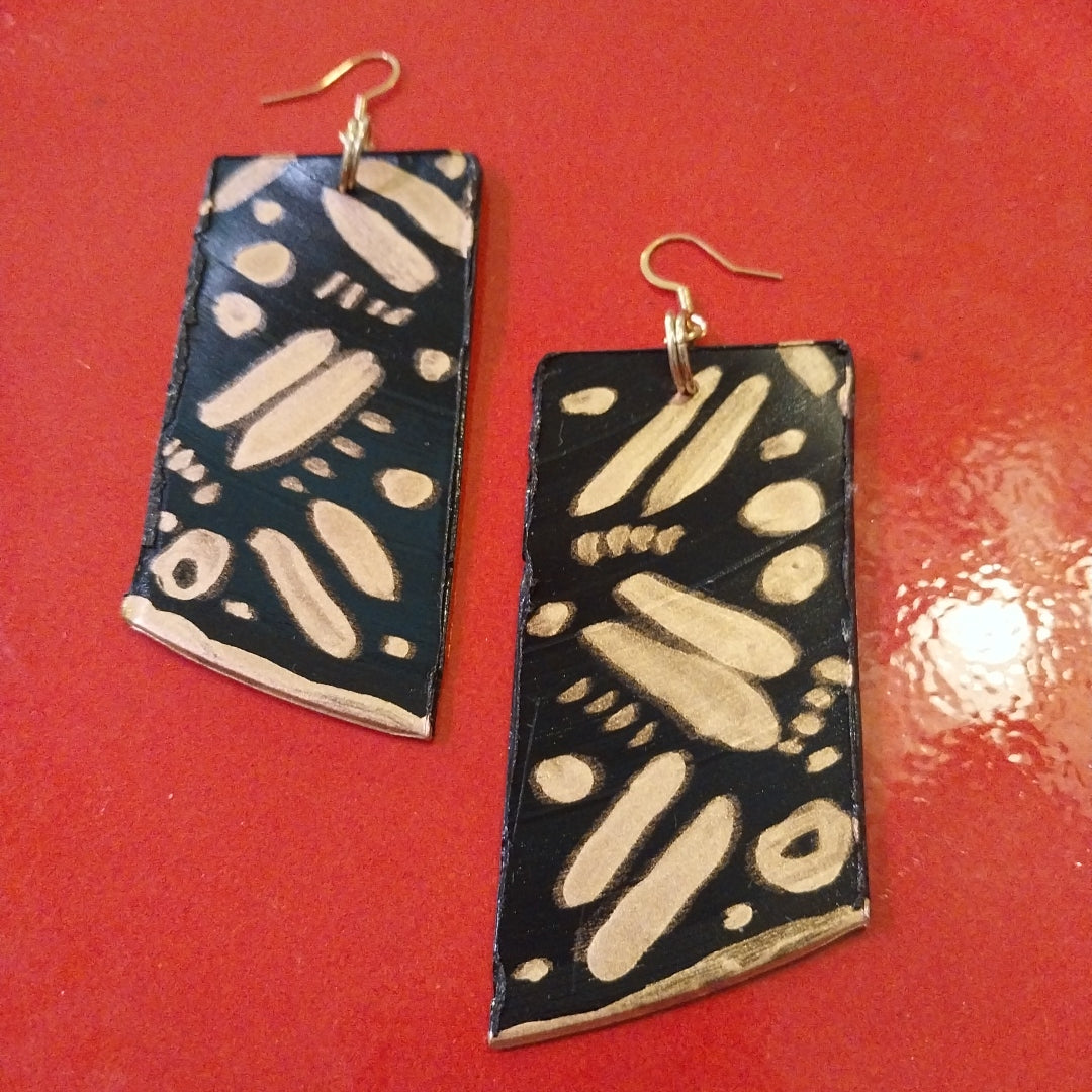 "Hustle And Bustle" Vintage Vinyl Record Earrings