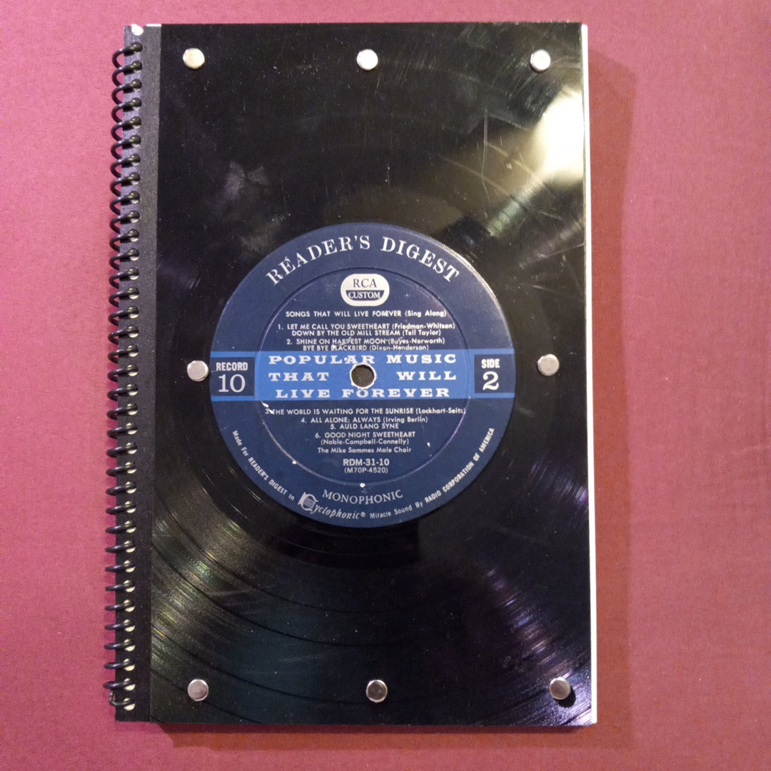 Reader's Digest Anthology "Popular Music That Will Live Forever" Vintage Vinyl Record Sketchbook ‐ Premium Artist-Quality Sketchbook