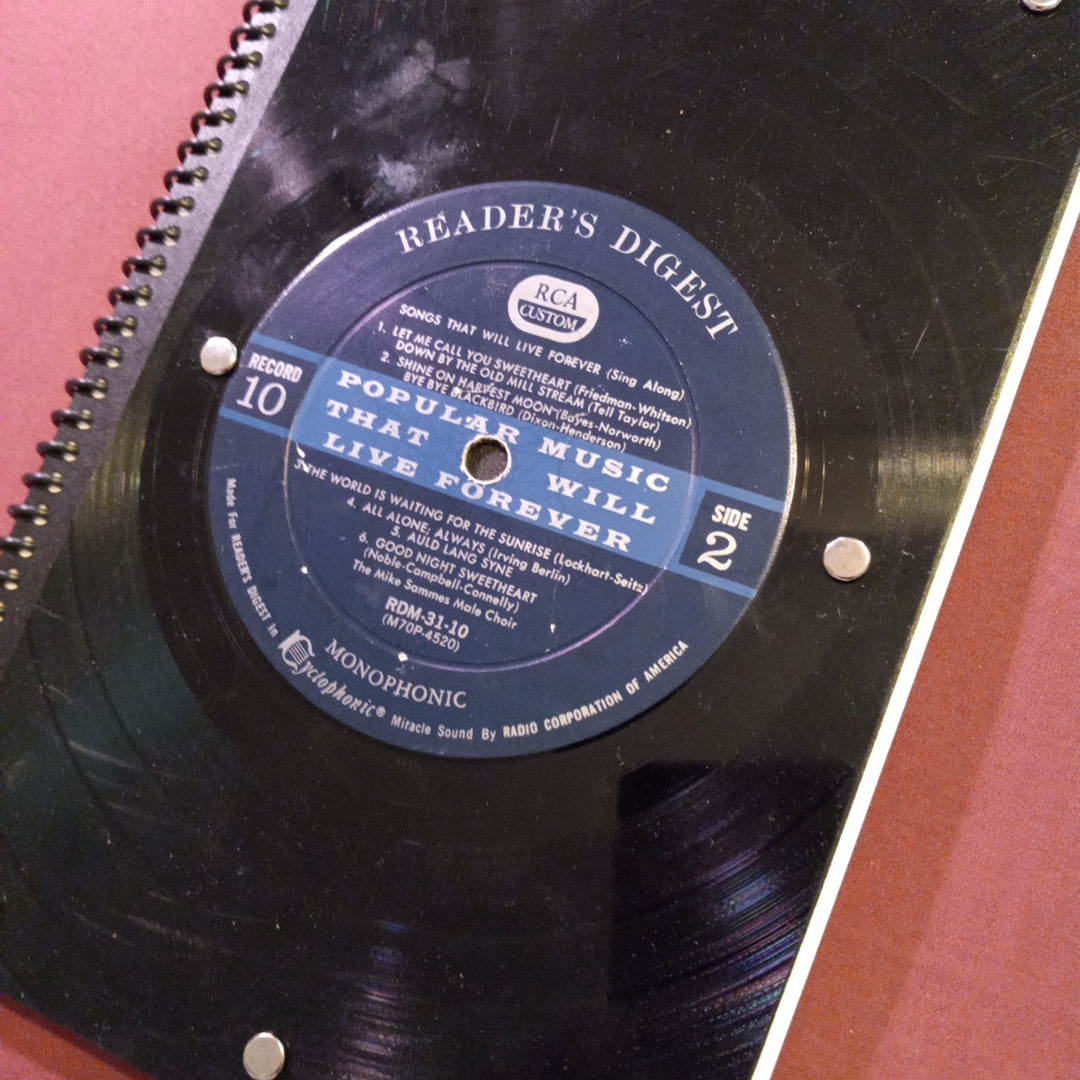 Reader's Digest Anthology "Popular Music That Will Live Forever" Vintage Vinyl Record Sketchbook ‐ Premium Artist-Quality Sketchbook