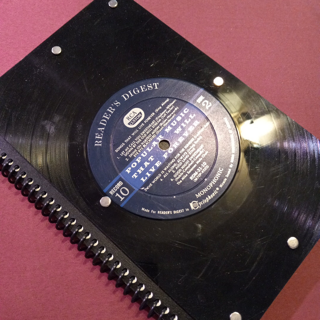 Reader's Digest Anthology "Popular Music That Will Live Forever" Vintage Vinyl Record Sketchbook ‐ Premium Artist-Quality Sketchbook