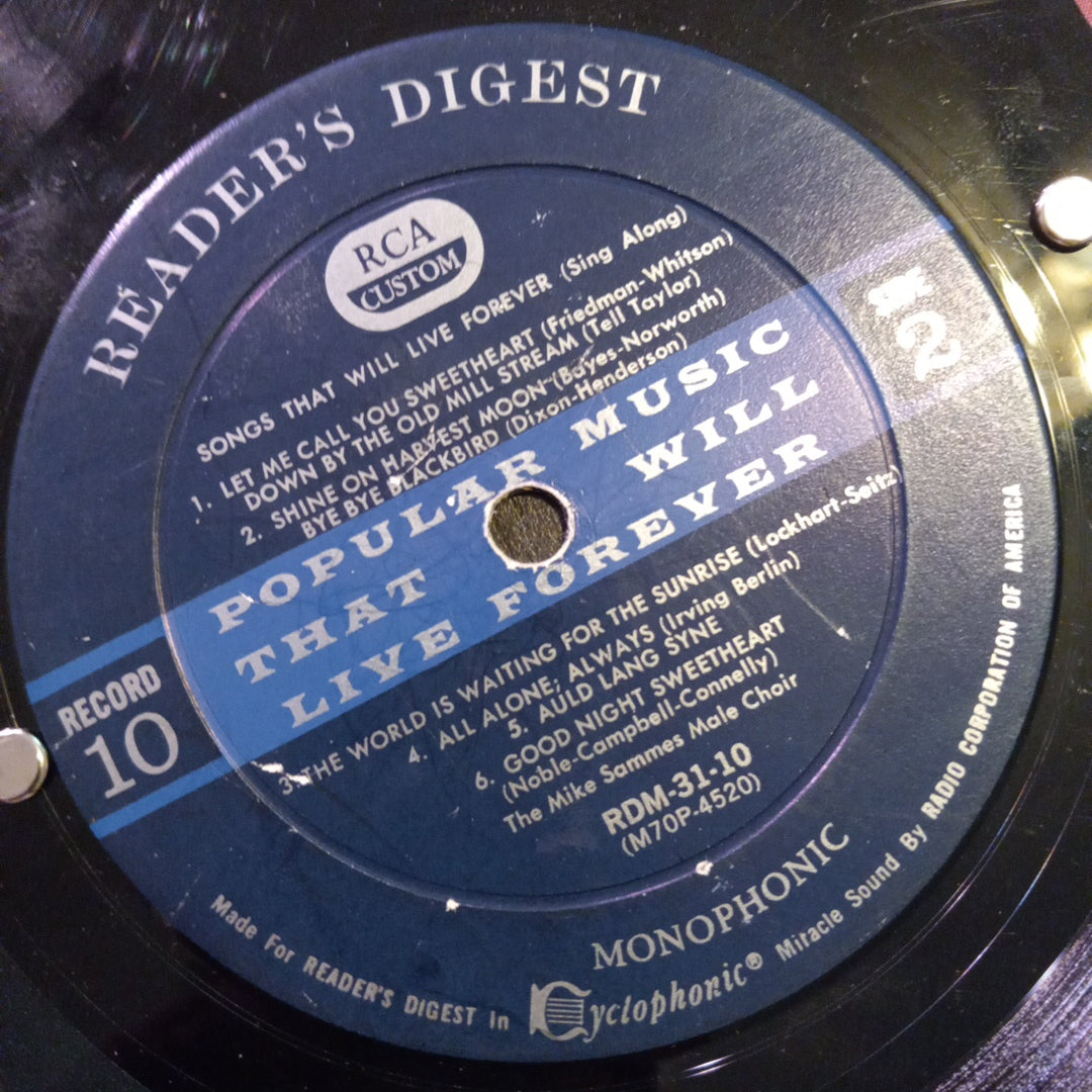 Reader's Digest Anthology "Popular Music That Will Live Forever" Vintage Vinyl Record Sketchbook ‐ Premium Artist-Quality Sketchbook