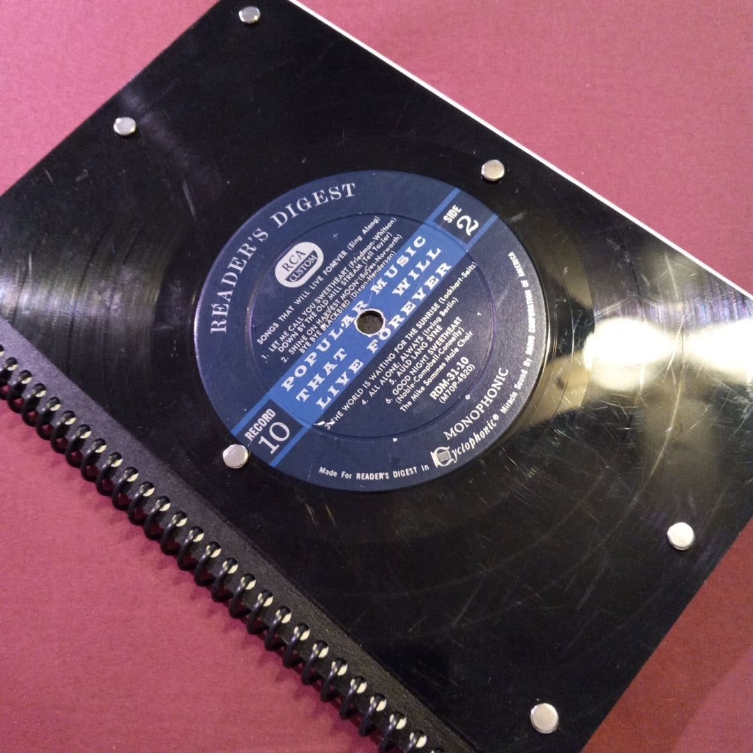 Reader's Digest Anthology "Popular Music That Will Live Forever" Vintage Vinyl Record Sketchbook ‐ Premium Artist-Quality Sketchbook