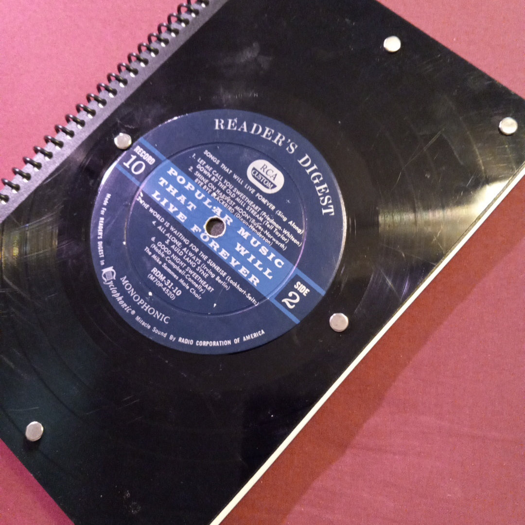 Reader's Digest Anthology "Popular Music That Will Live Forever" Vintage Vinyl Record Sketchbook ‐ Premium Artist-Quality Sketchbook